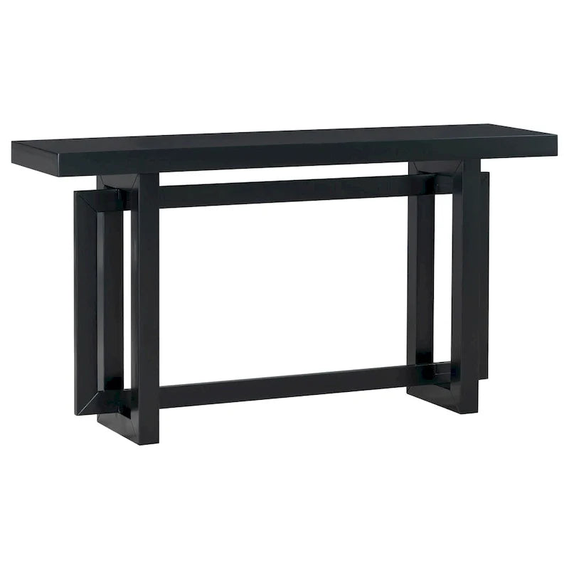Console d'entrée minimaliste extra longue avec plateau en bois