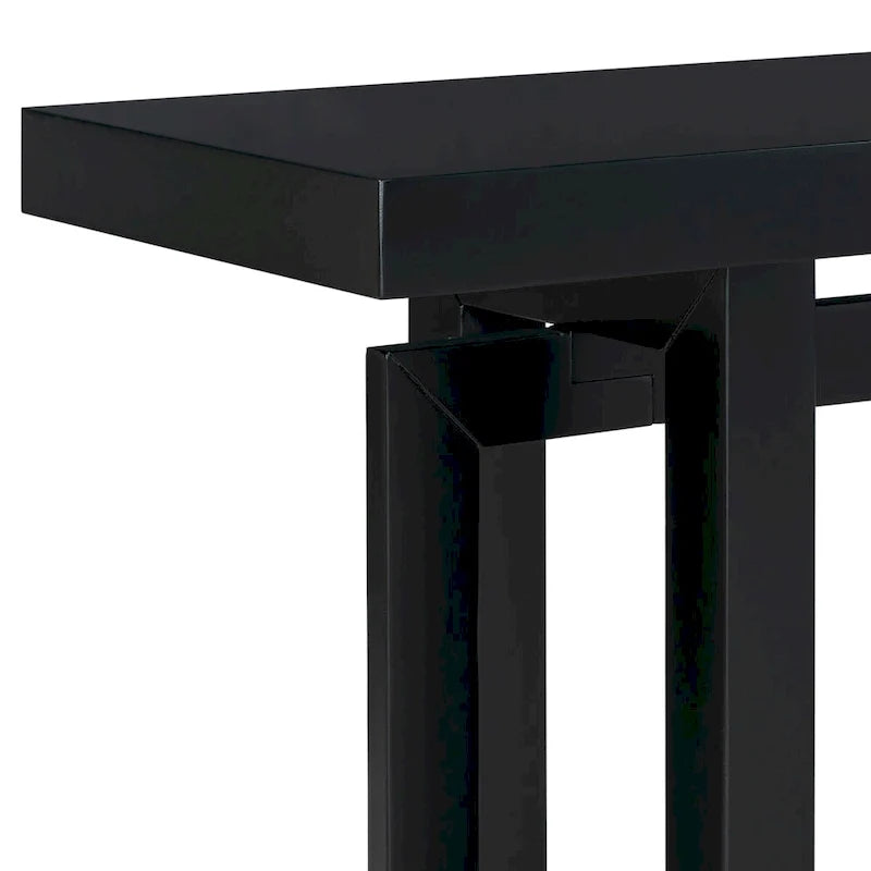Console d'entrée minimaliste extra longue avec plateau en bois