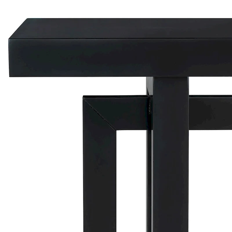 Console d'entrée minimaliste extra longue avec plateau en bois