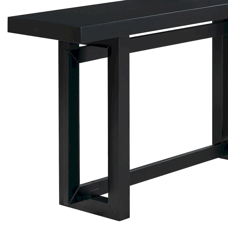 Console d'entrée minimaliste extra longue avec plateau en bois