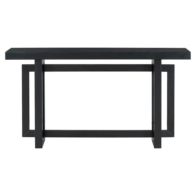 Console d'entrée minimaliste extra longue avec plateau en bois