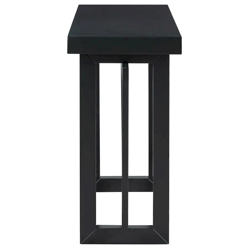 Console d'entrée minimaliste extra longue avec plateau en bois