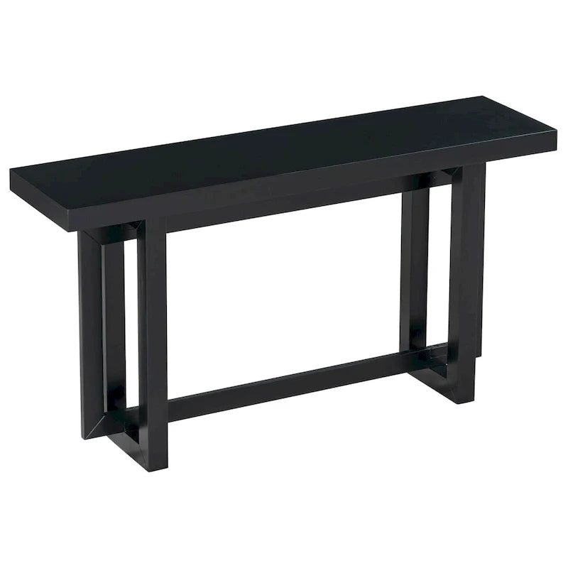 Console d'entrée minimaliste extra longue avec plateau en bois