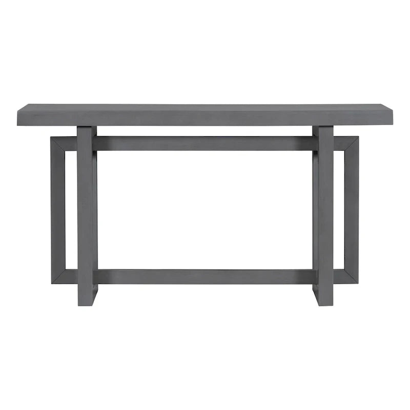 Console d'entrée minimaliste extra longue avec plateau en bois