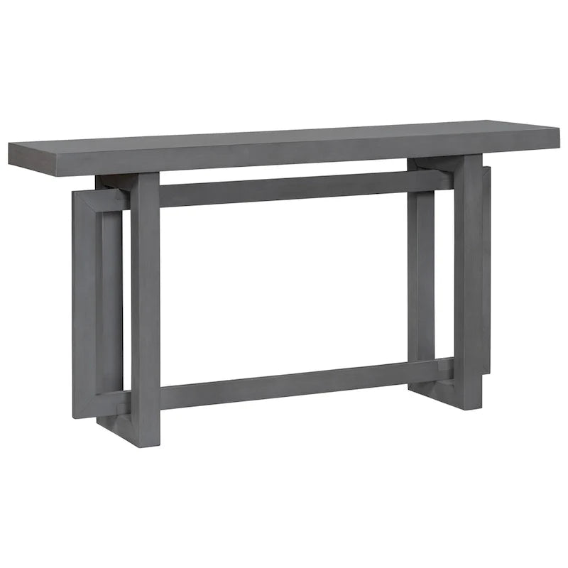 Console d'entrée minimaliste extra longue avec plateau en bois