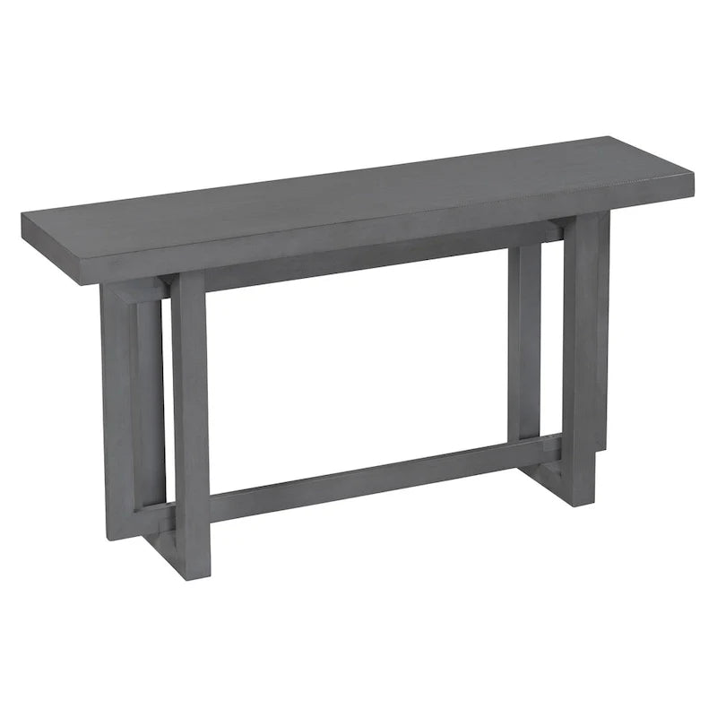 Console d'entrée minimaliste extra longue avec plateau en bois