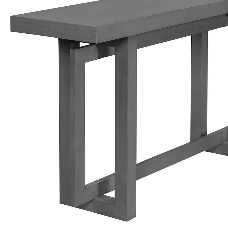 Console d'entrée minimaliste extra longue avec plateau en bois