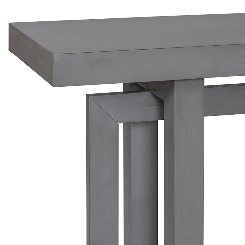 Console d'entrée minimaliste extra longue avec plateau en bois