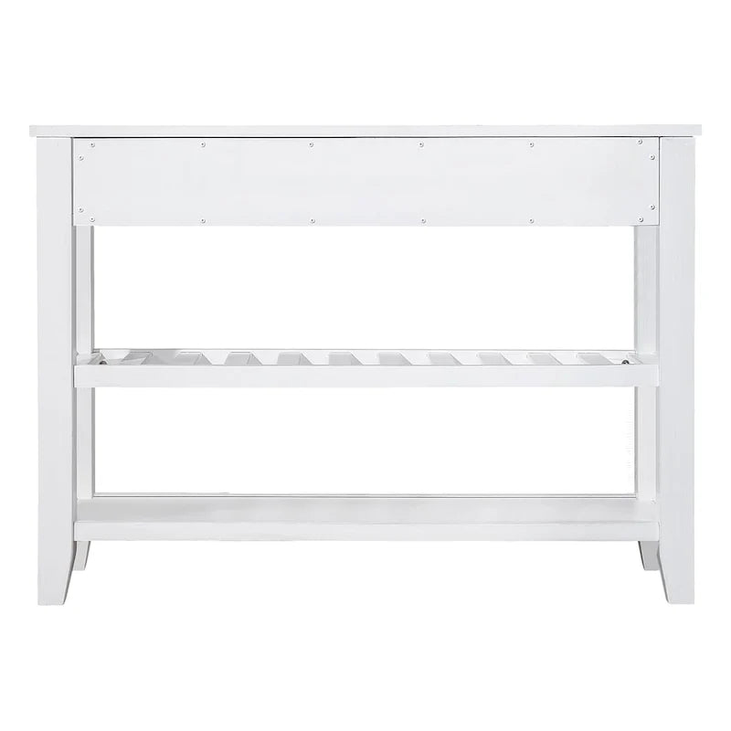 Table de canapé en bois 42 pouces avec 2 tiroirs de rangement et 2 étagères