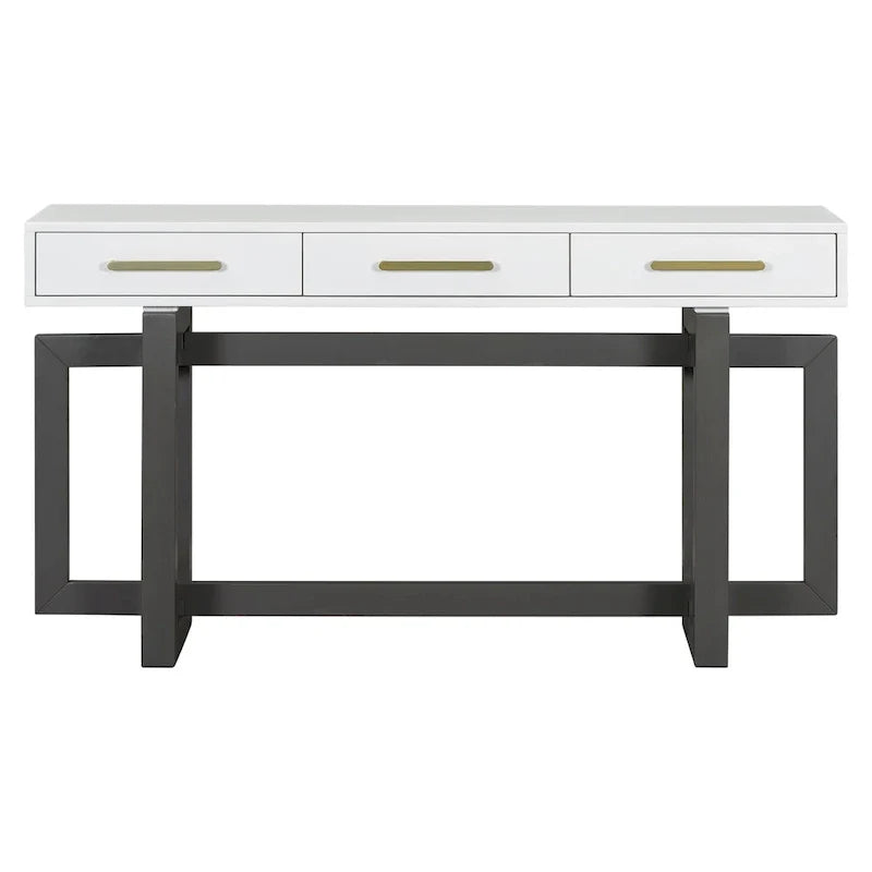 Élégante Console avec Trois Tiroirs, Table d'entrée Extra Longue pour Entrée, Couloir, Salon, Hall d'entrée, Corridor