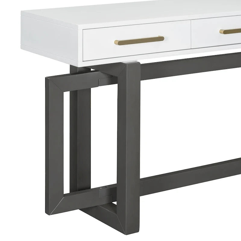 Élégante Console avec Trois Tiroirs, Table d'entrée Extra Longue pour Entrée, Couloir, Salon, Hall d'entrée, Corridor