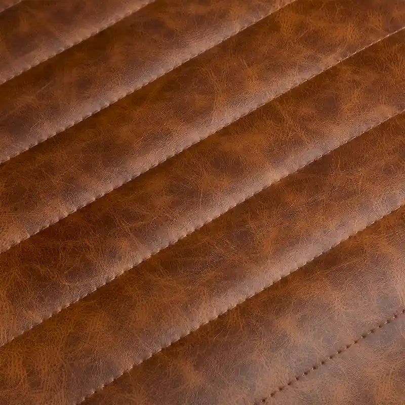 26 tabourets de comptoir rembourrés en polyuréthane, lot de 2 chaises de bar avec structure en fer, dossier, repose-pieds et accoudoirs, marron