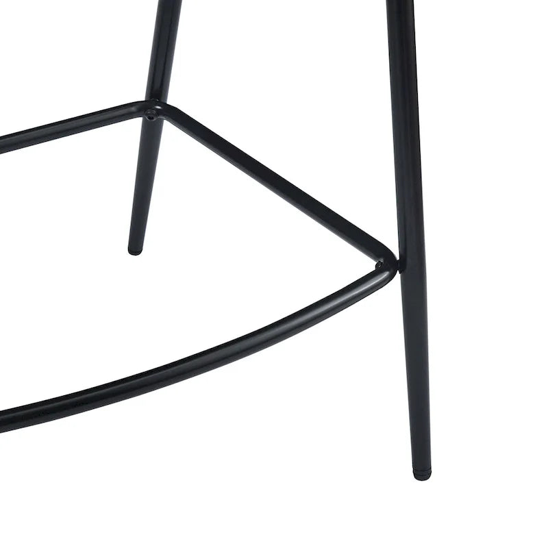 26 tabourets de comptoir rembourrés en polyuréthane, lot de 2 chaises de bar avec structure en fer, dossier, repose-pieds et accoudoirs, marron
