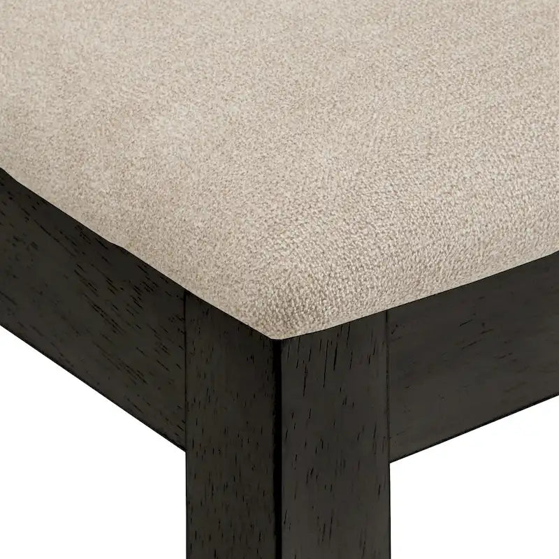 Ensemble de 2 chaises de salle à manger en bois avec dossier en croix et tissu couleur sable