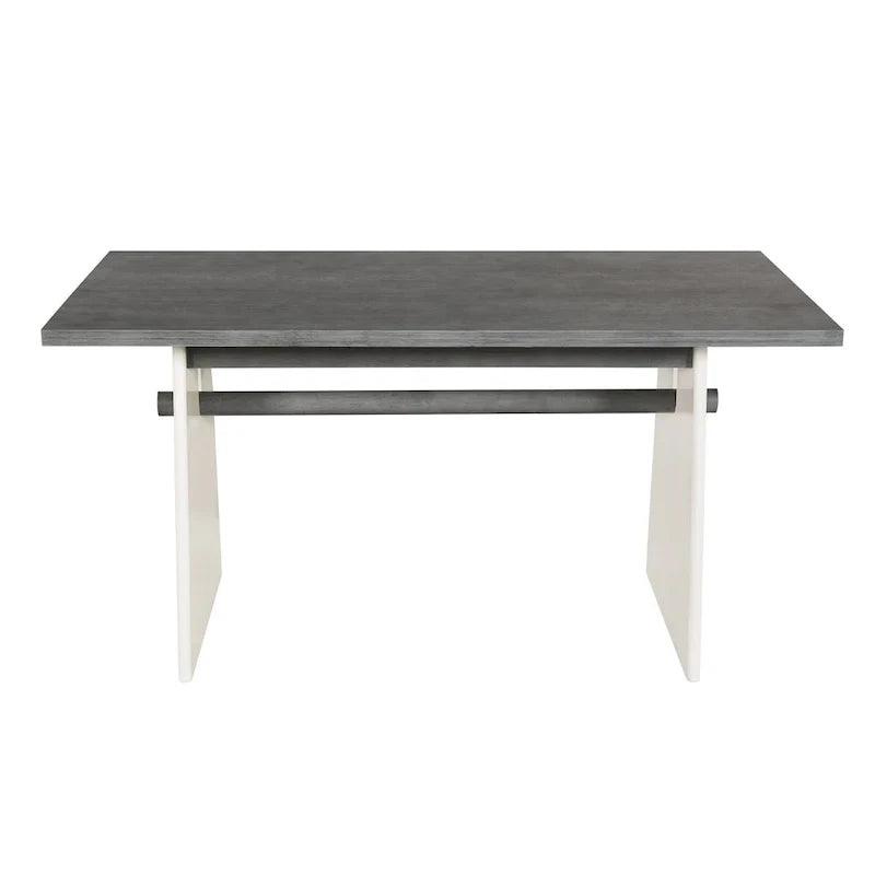 Ensemble de salle à manger 7 pièces pour 6 personnes, ensemble de table de cuisine polyvalent avec table à tréteaux et 6 chaises rembourrées