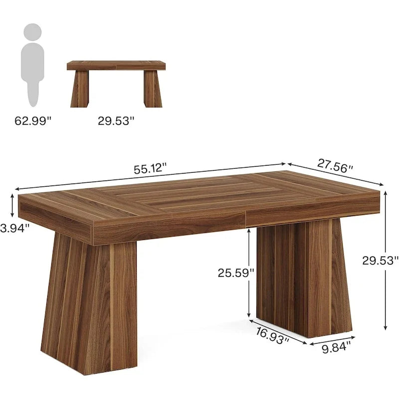 Bureau de direction moderne 55 pouces, bureau d'ordinateur en bois, poste de travail professionnel