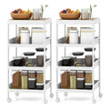Lot de 2 dessertes roulantes à 4 niveaux avec roulettes – 40,6 x 26,7 x 83,8 cm (L x l x H)