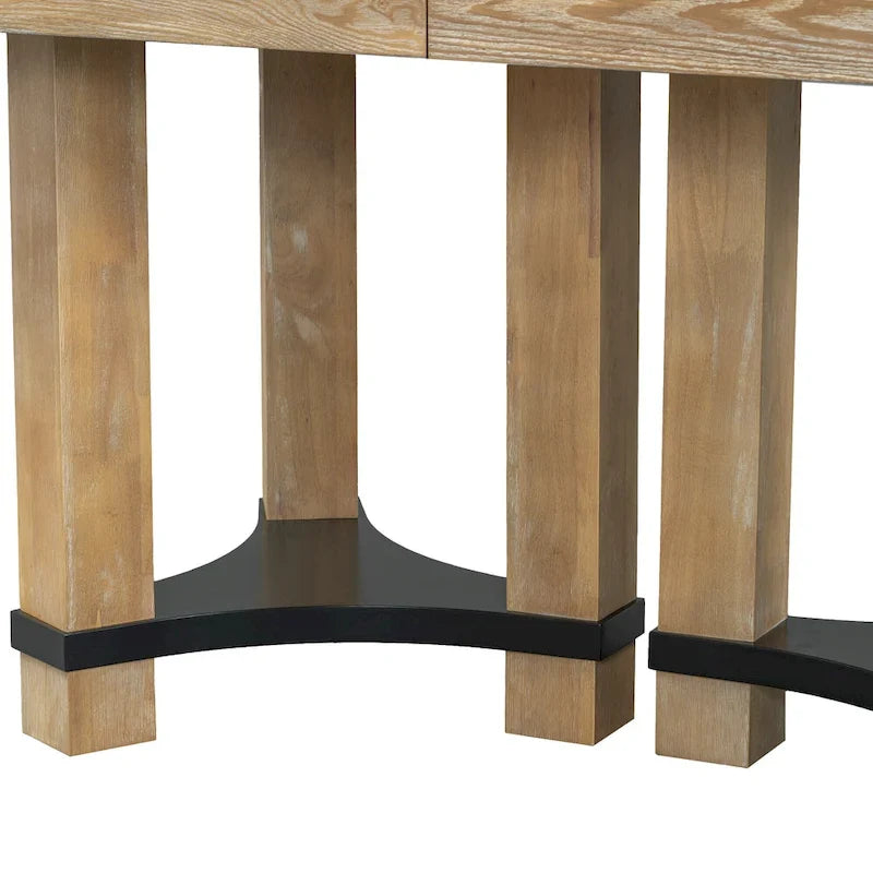 Ensemble de salle à manger rustique 7 pièces avec table extensible et 6 chaises