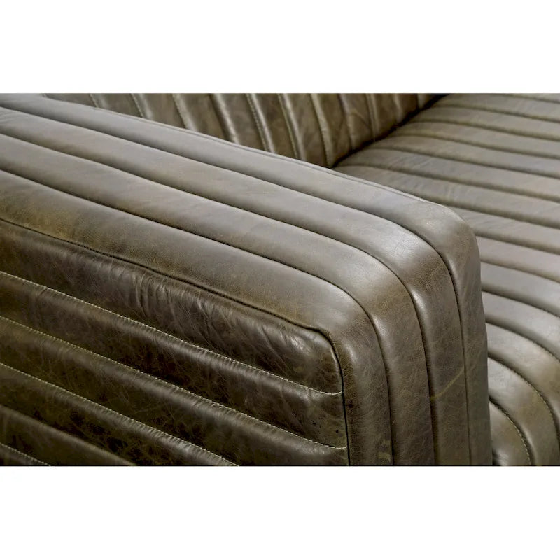 Canapé moderne en cuir avec piqûres de canal