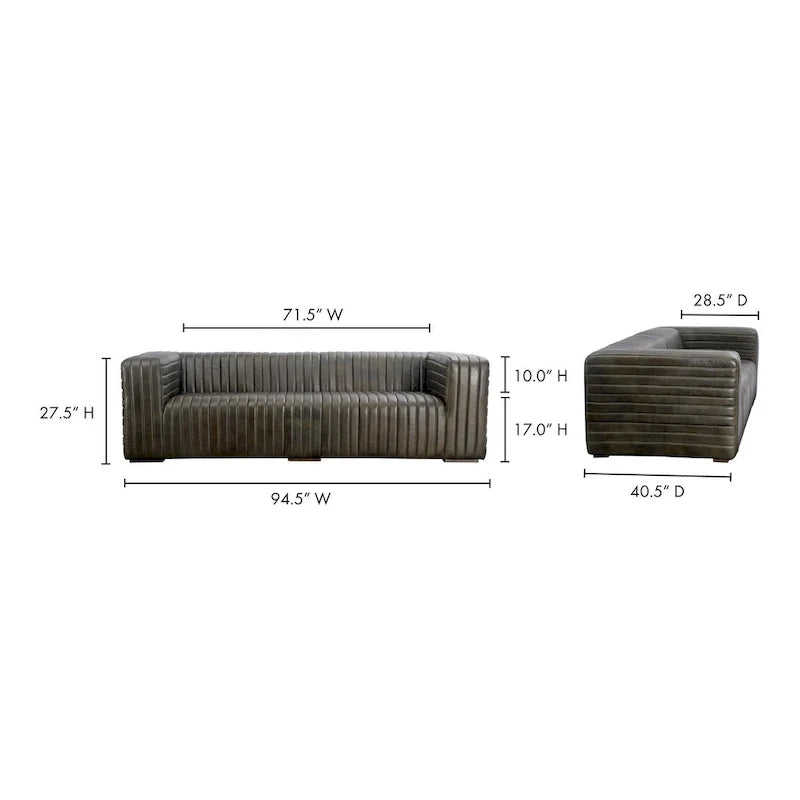 Canapé moderne en cuir avec piqûres de canal