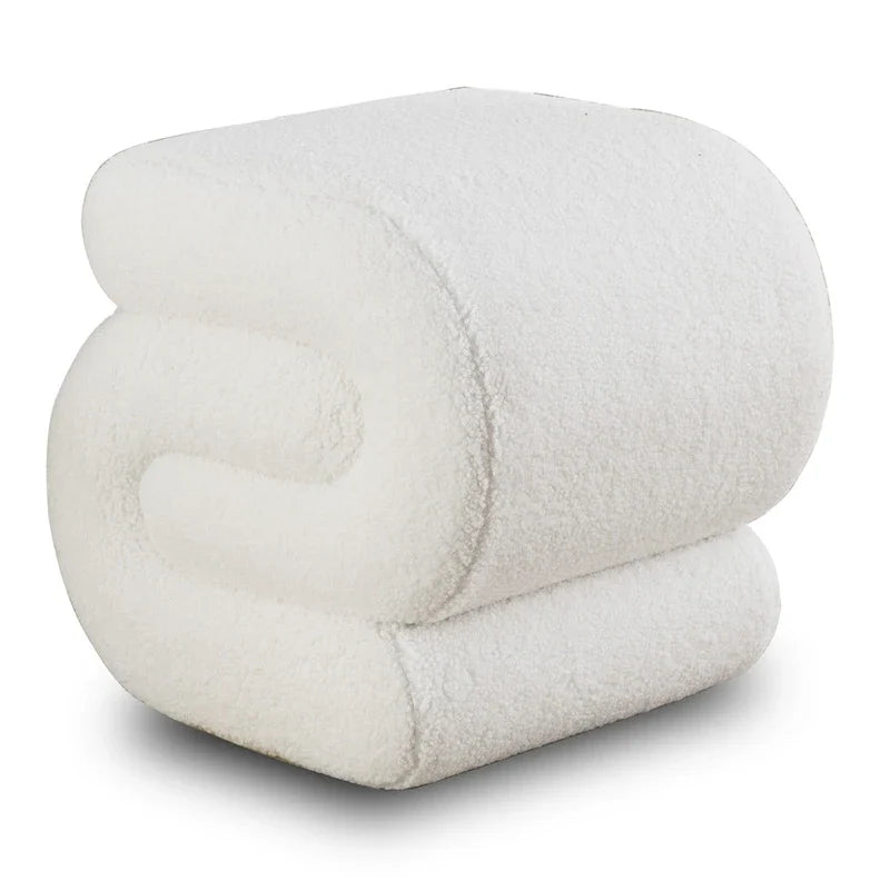 Tabouret de maquillage/repose-pieds moderne en tissu courbé en S
