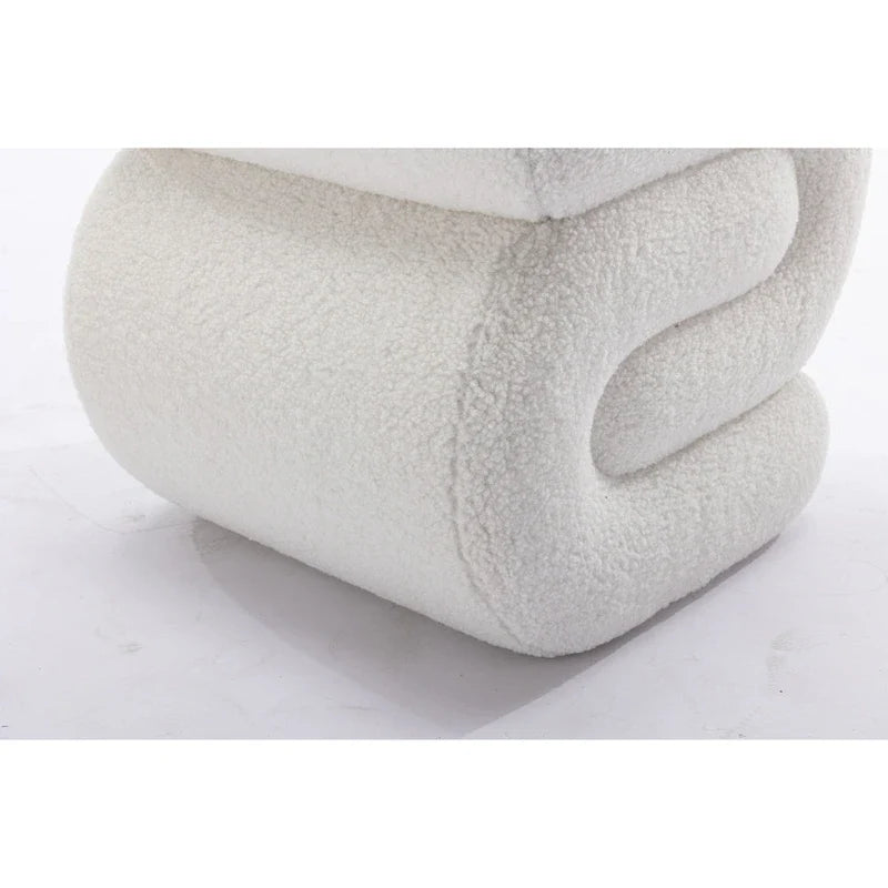 Tabouret de maquillage/repose-pieds moderne en tissu courbé en S