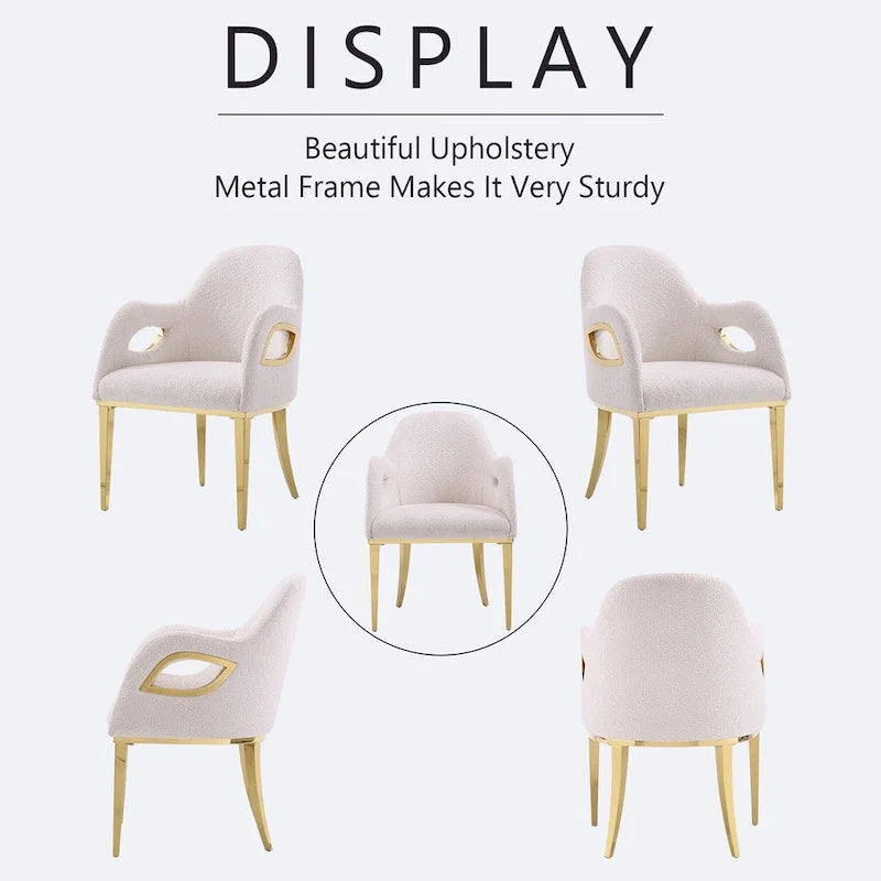 Fauteuils Chaises d'appoint en velours avec accoudoirs Fox-Eye et pieds en acier inoxydable poli miroir