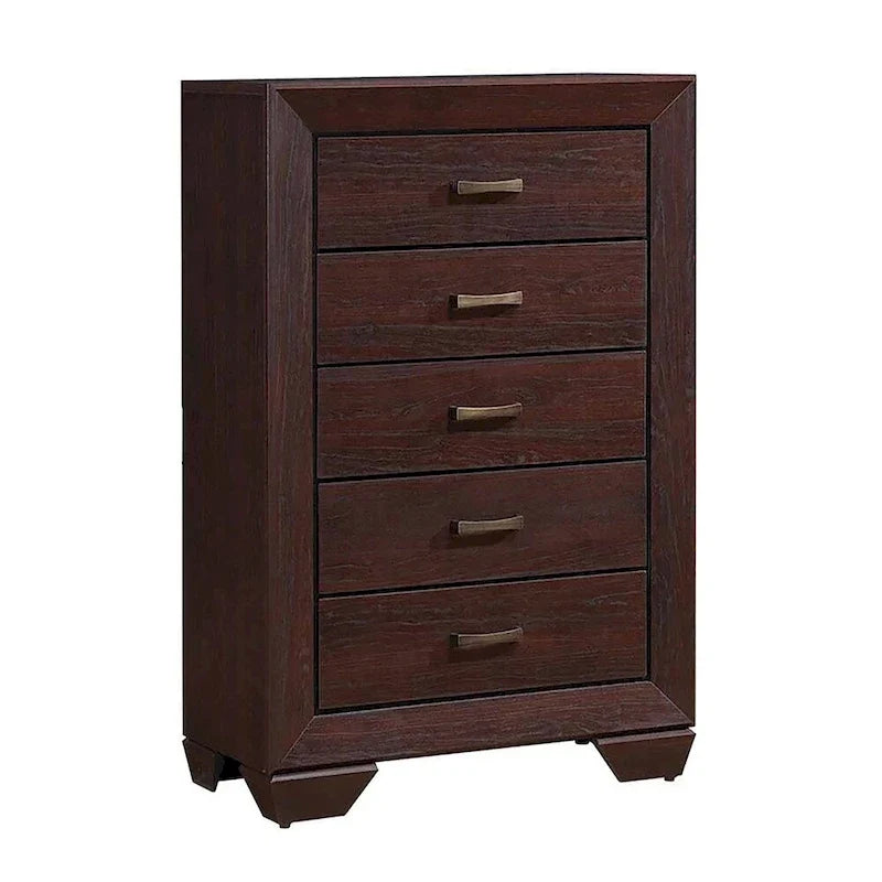 Chambre à coucher 2 pièces en panneau cacao foncé avec commode