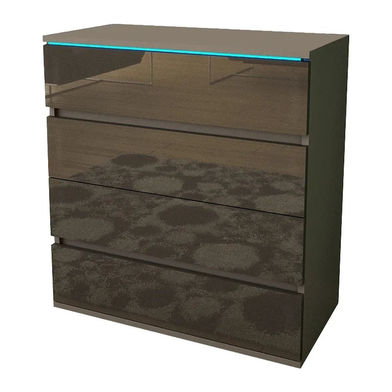 Commode moderne brillante avec éclairage LED
