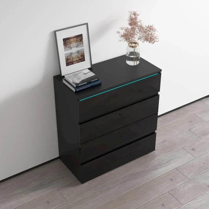 Commode moderne brillante avec éclairage LED