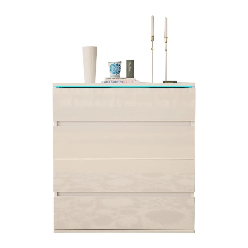 Commode moderne brillante avec éclairage LED