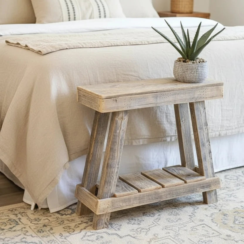 26x8x23 Luxe Aztec A Frame Accent Table (Natural)