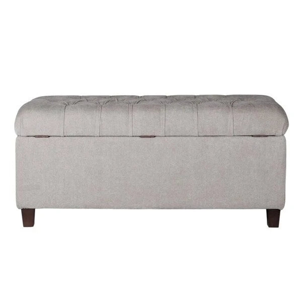 Banc de rangement capitonné Copper Grove Muir, frêne argenté