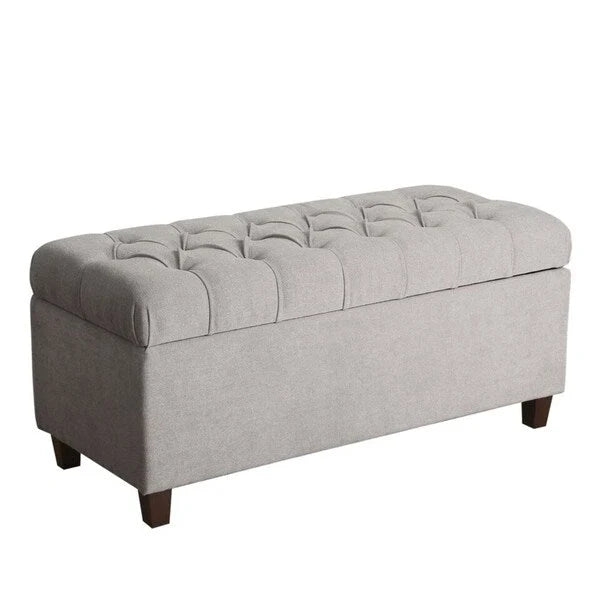 Banc de rangement capitonné Copper Grove Muir, frêne argenté