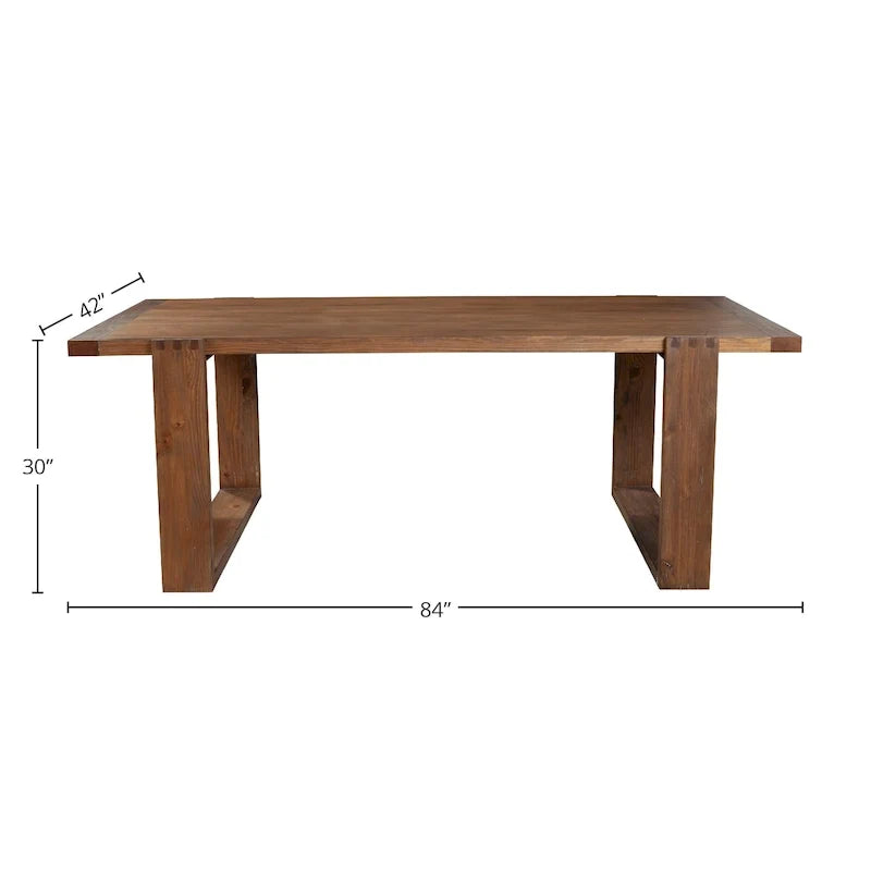 Table à manger en pin de couleur cappuccino antique
