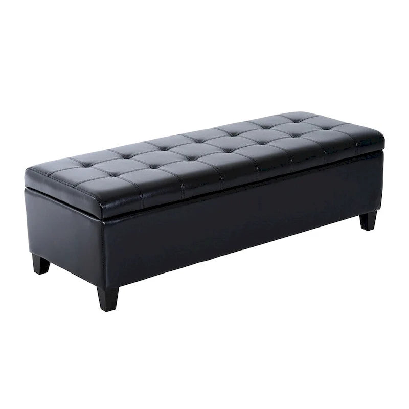 HomCom 51 PU Leather Tufted Storage Ottoman Bench - 19*50.25*16