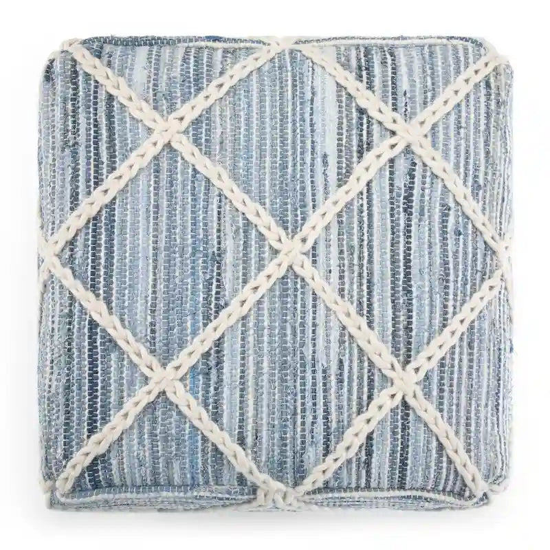 Pouf carré tissé à la main