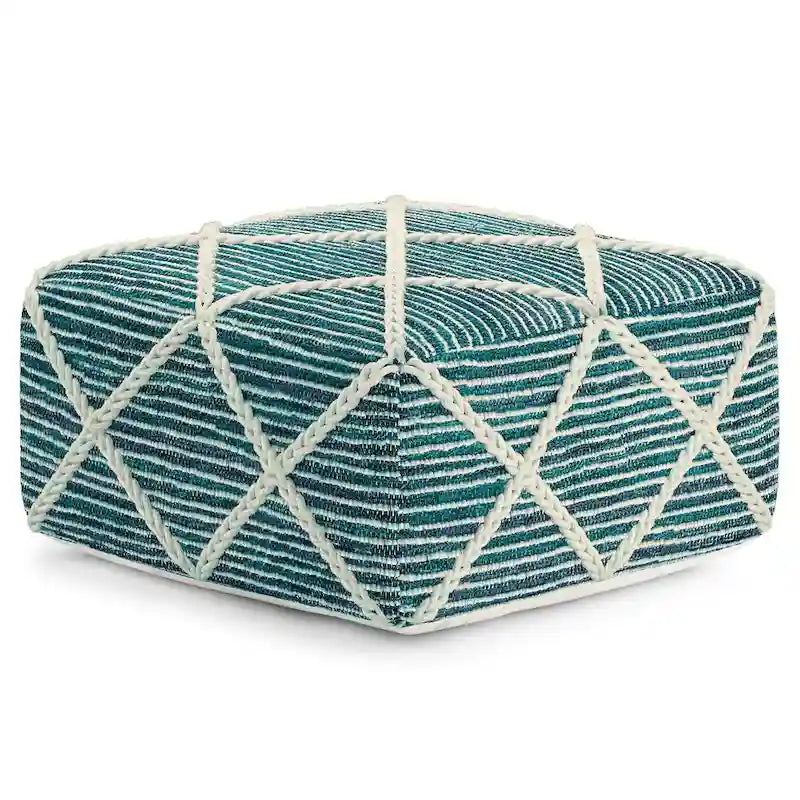 Pouf carré tissé à la main