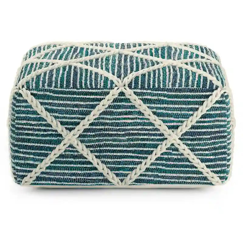 Pouf carré tissé à la main