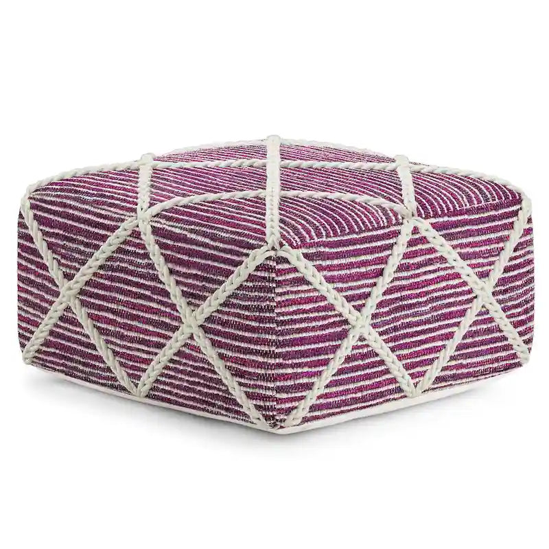 Pouf carré tissé à la main