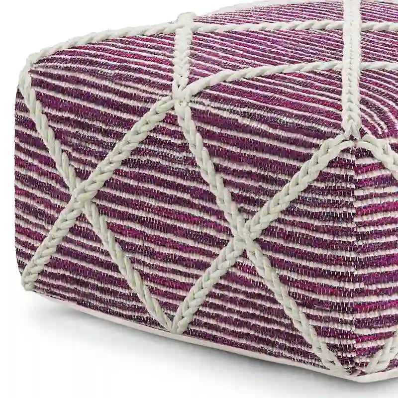 Pouf carré tissé à la main