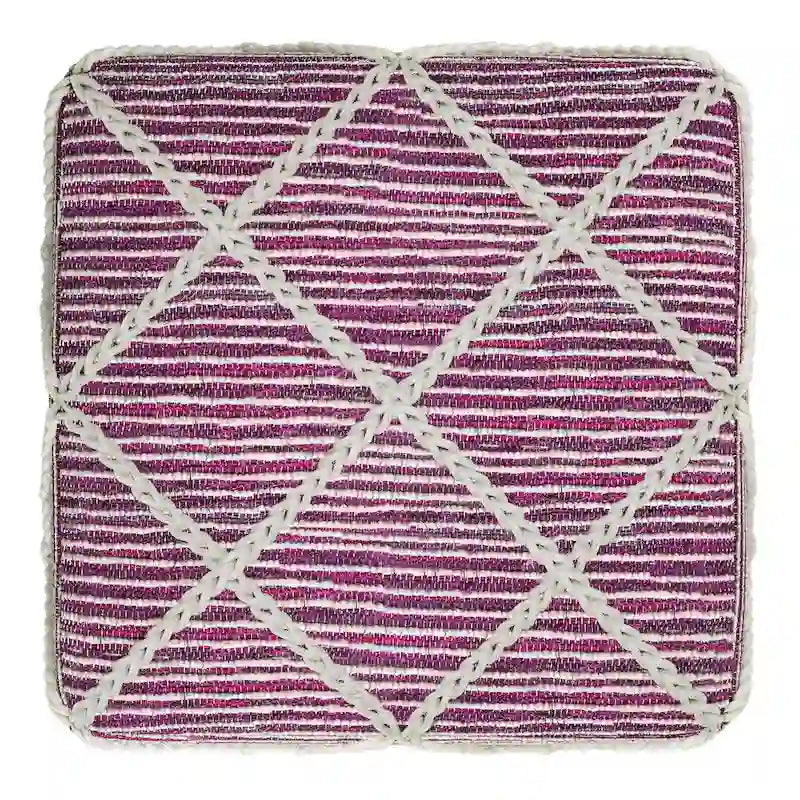Pouf carré tissé à la main