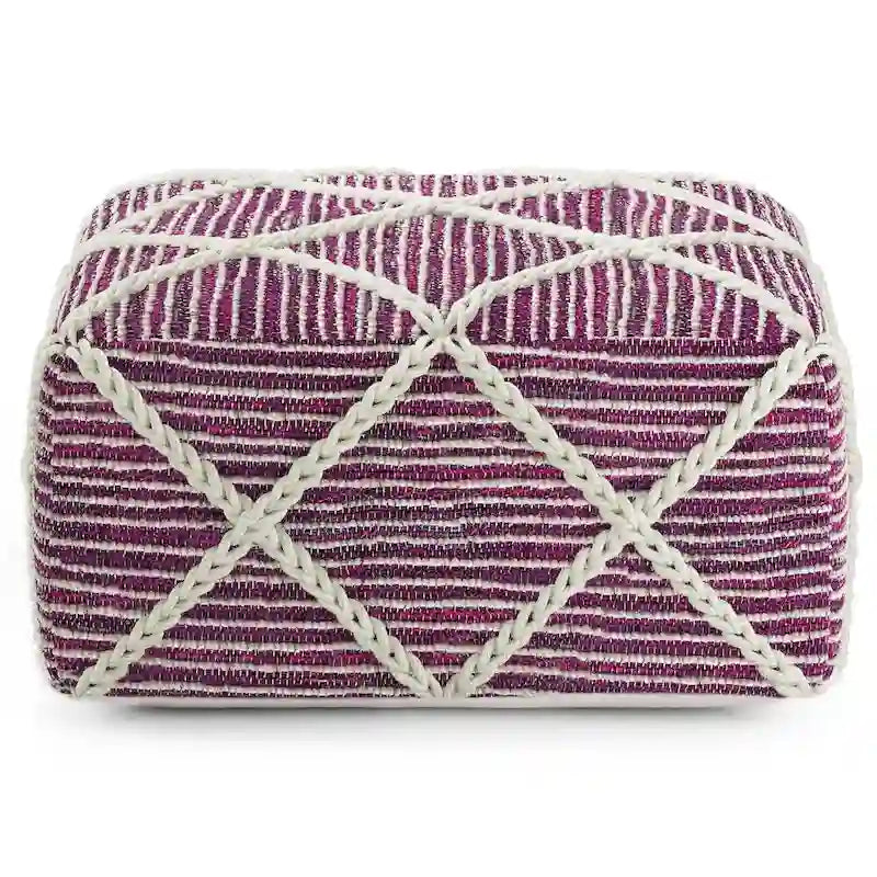 Pouf carré tissé à la main