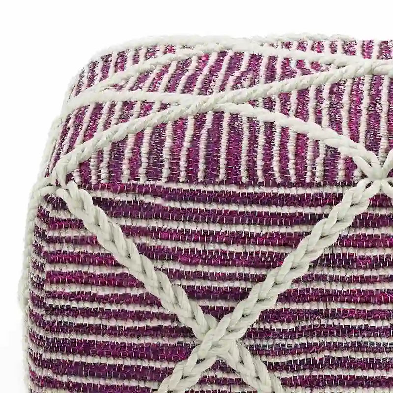 Pouf carré tissé à la main