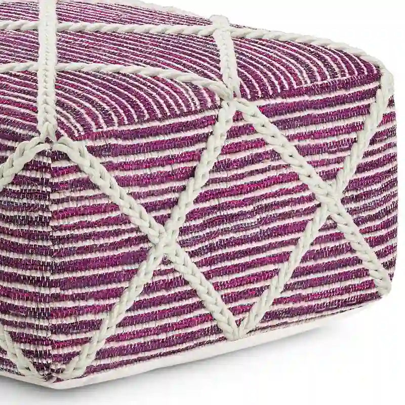 Pouf carré tissé à la main