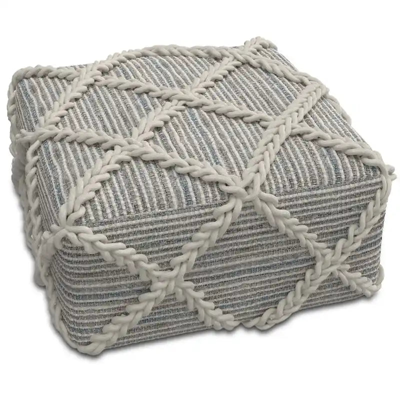 Pouf carré tissé à la main