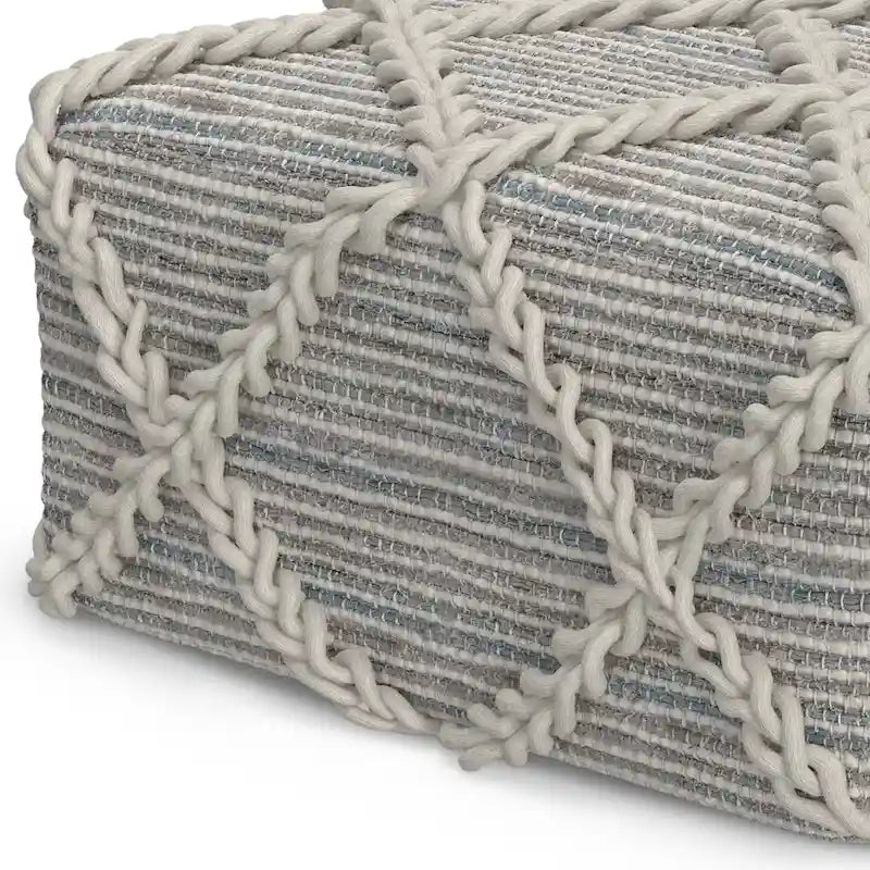 Pouf carré tissé à la main