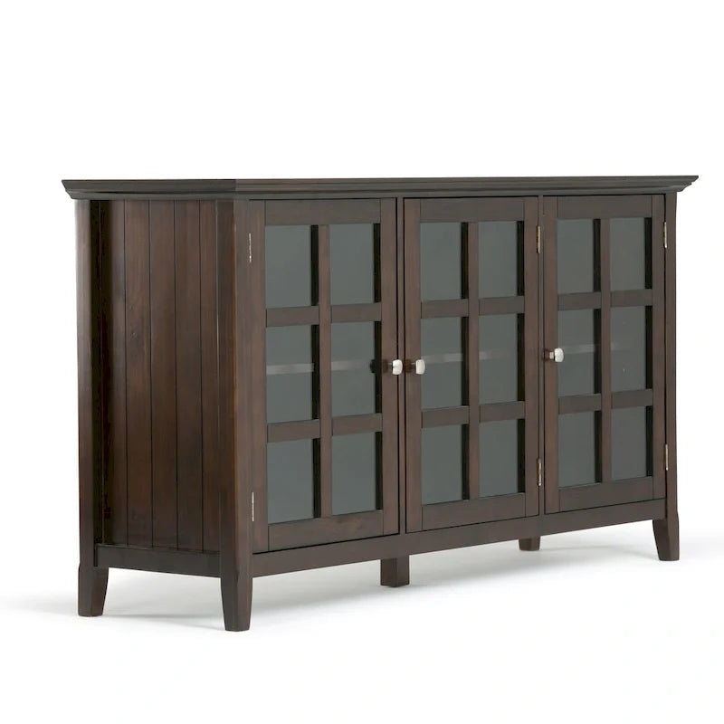 Bahut de rangement de style transitionnel en bois massif, 157,5 cm de large - 157,5 x 45,7 x 86,4 cm