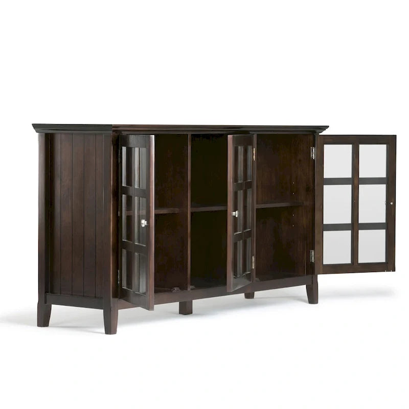 Bahut de rangement de style transitionnel en bois massif, 157,5 cm de large - 157,5 x 45,7 x 86,4 cm