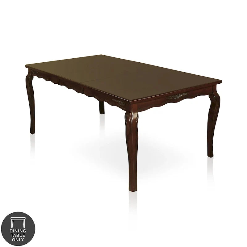 Table de salle à manger Furniture of America Shak traditionnelle en noyer foncé de 78 pouces